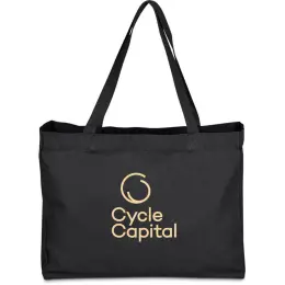 Okiyo Subarashi Recycled Canvas Tote - Black Front